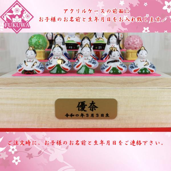 雛人形 ケース飾り ケース入り コンパクト (色彩雛華小紋 アクリル