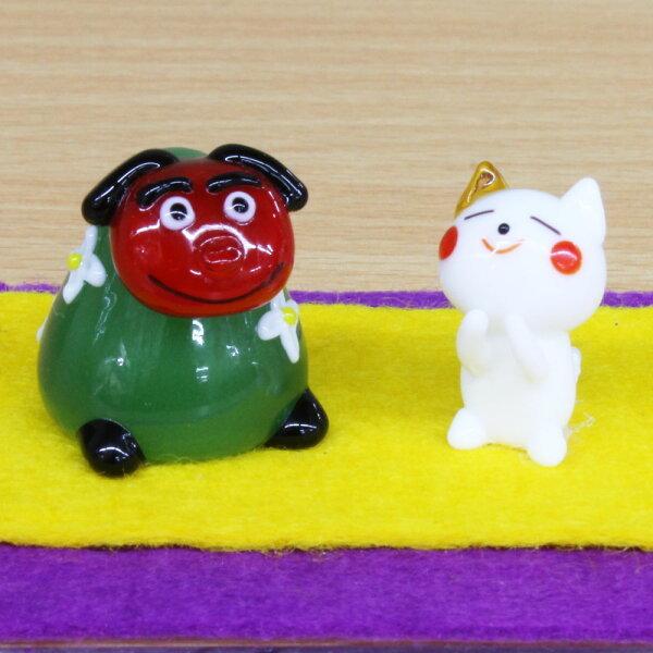 ガラス細工 置物 アクリルケース飾り【12ヵ月シリーズ 1月ししまい