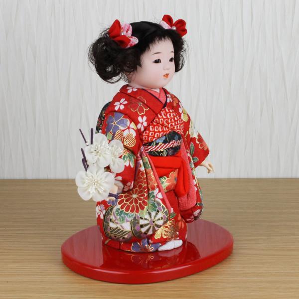 市松人形 木目込み 6号 ガラスケース入り 京染め市松人形(黄色)FUKU-R4