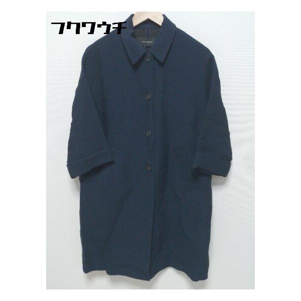 ◇ zara basic ザラ ベーシック 長袖 ステンカラー コート EUR M USA M MEX 28サイズ ネイビー レディース
