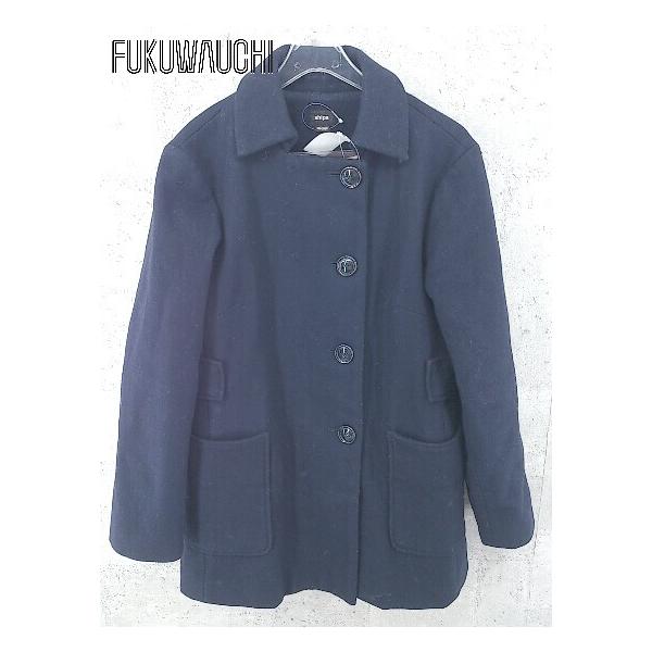 ■ SHIPS シップス 長袖 ステンカラーコート M ネイビー *