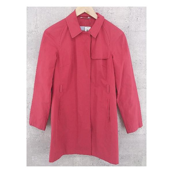 ■ STRENESSE BLUE ストラネスブルー 長袖 ステンカラー コート 34 レッド * 1002799849647