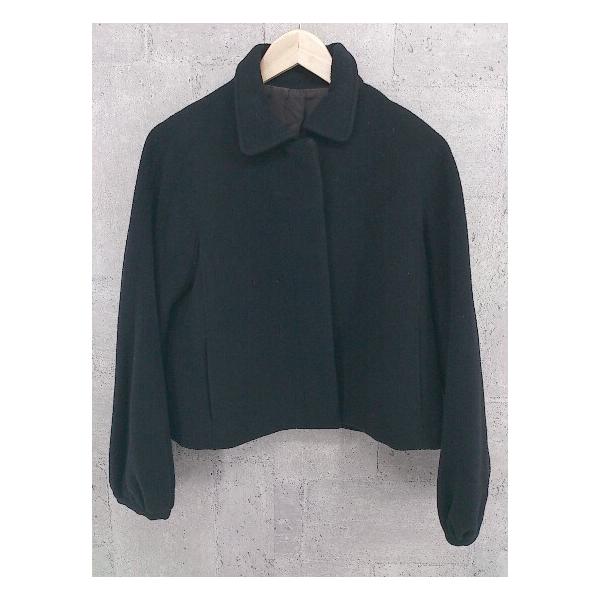 ■ Adam et Rope アダム エ ロペ ステンカラー コート ショート丈 36 ブラック *
