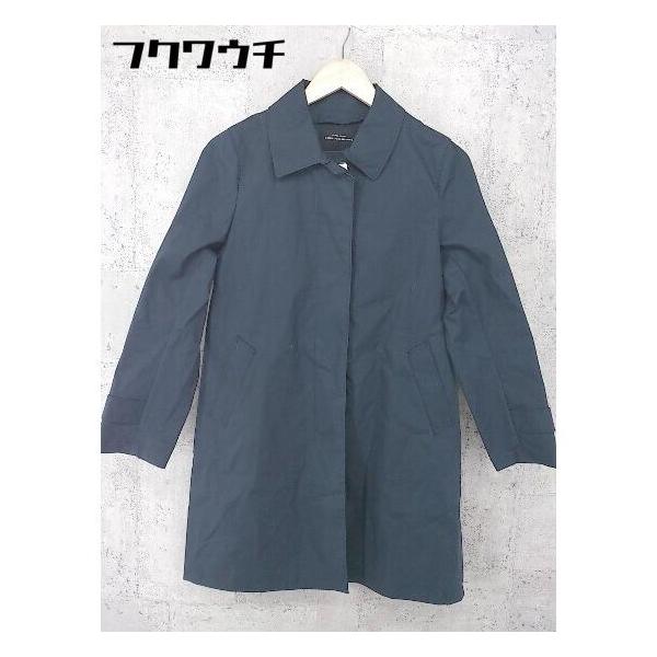 ◇ green label relaxing UNITED ARROWS 長袖 ステンカラー コート サイズ38 ネイビー レディース
