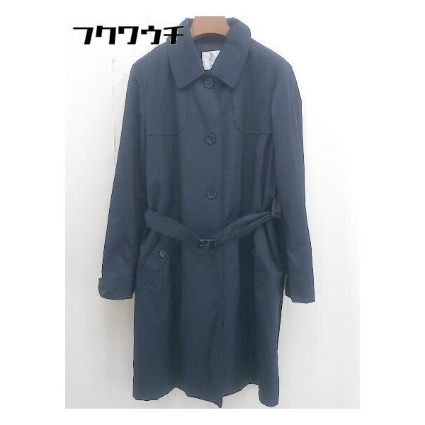 ◇ ◎ Human 2nd Occasion スリット 長袖 ステンカラーコート サイズ13 ネイビー レディース