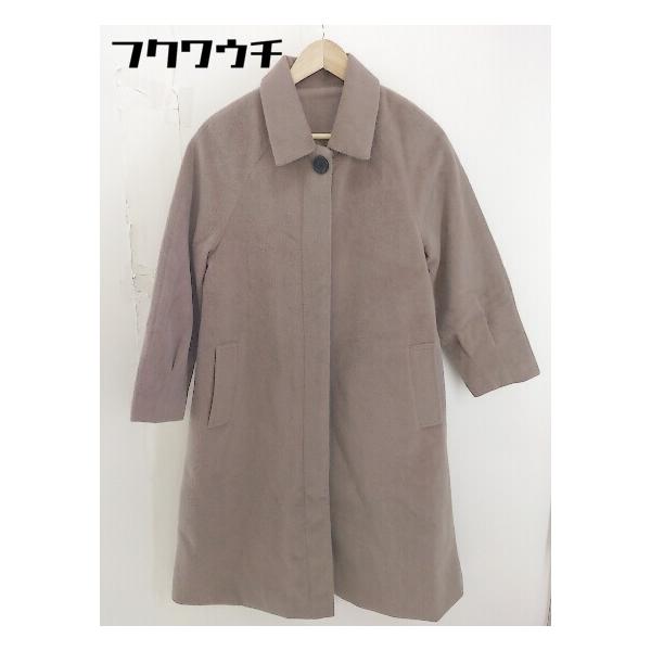 ■ JUNOAH ジュノア 長袖 ステンカラーコート サイズM ピンクベージュ レディース