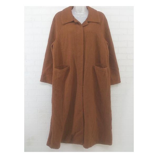 ◇ ◎ select MOCA セレクトモカ 起毛 長袖 ステンカラー コート サイズF テラコッタ ブラウン系 レディース P
