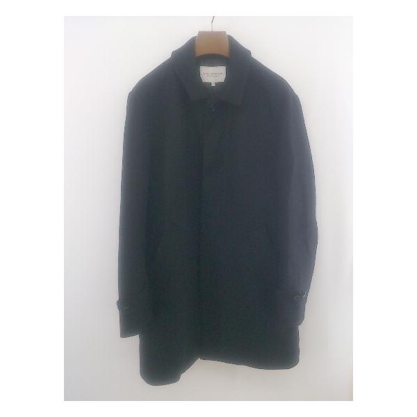 ◇ A day in the life UNITED ARROWS ウール混 長袖 ステンカラー コート サイズL ブラック レディース P