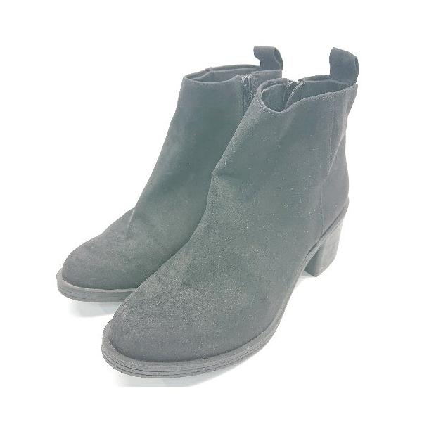□ H&M DIVIDED エイチアンドエム サイドジップ 無地 ショート ブーツ 