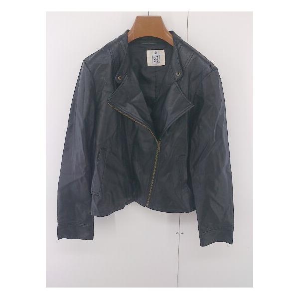 ◇ NTDG VINTAGE フェイクレザー 長袖 ライダースジャケット サイズL  
