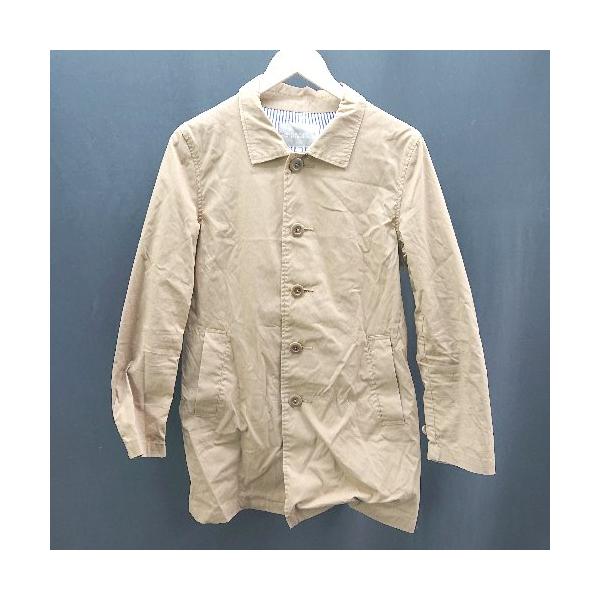 ◇ A day in the life UNITED ARROWS 無地 細身 シンプル 長袖 ステンカラーコート サイズS ベージュ レディース E