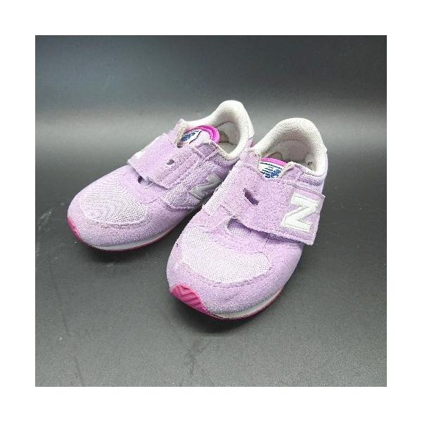 ◇ New Balance ニューバランス キッズ 子供 メッシュ ロゴ お散歩 スニーカー サイズ14.5 パープル レディース メンズ E