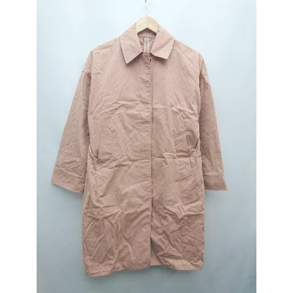 ◇ FREDY REPIT フレディ レピ シンプル フロントボタン 長袖 ステンカラーコート サイズ36 ピンクベージュ系 レディース P