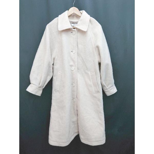 ■ MOUSSY マウジー ステンカラー シンプル きれいめ 長袖 ロング コート サイズ 1 アイボリー レディース P