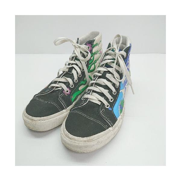 ◇ vans マザーアース エラ スケートハイ メタルアイレット スニーカー サイズ25.5cm ホワイト/ブラック メンズ E
