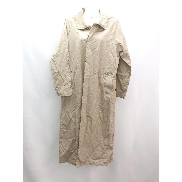 ◇ MERLOT IKYU メルローイキュウ 丸襟 無地 秋冬 大人っぽい 長袖 ステンカラーコート サイズF ベージュ レディース E