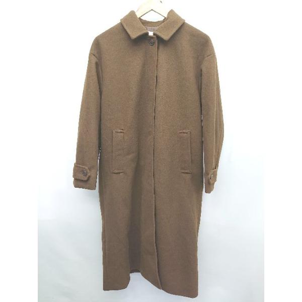 ◇ chocol raffine robe ステンカラー ロング バックスリット 長袖 コート サイズF ブラウン レディース P