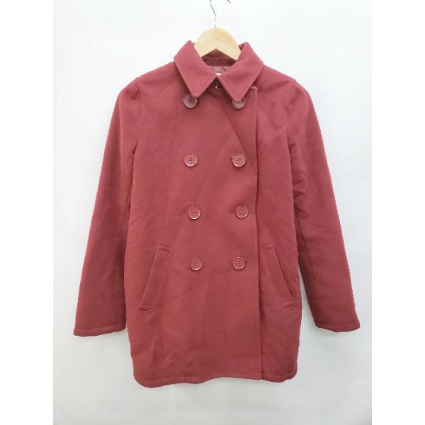 ◇ MOUSSY マウジー ステンカラー 秋冬 長袖 ピーコート サイズ1 レッド系 レディース P