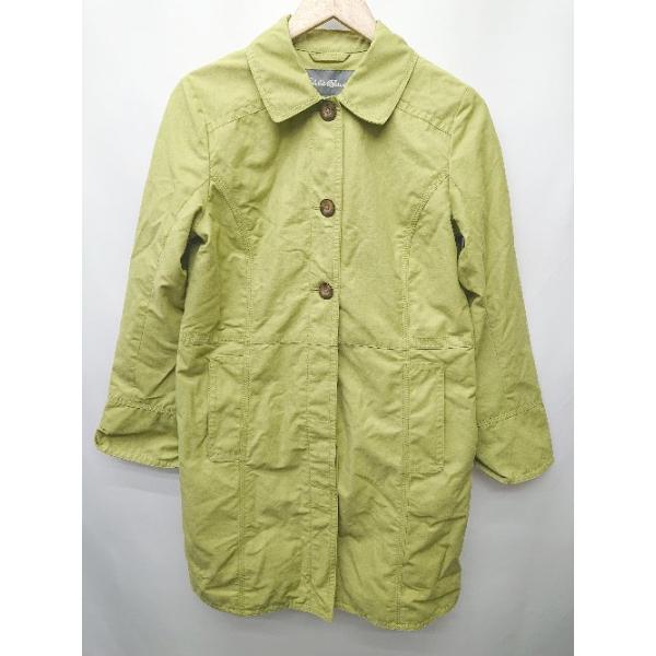 ◇ Eddie Bauer エディー・バウアー 長袖 ステンカラーコート サイズPS グリーン系 レディース P