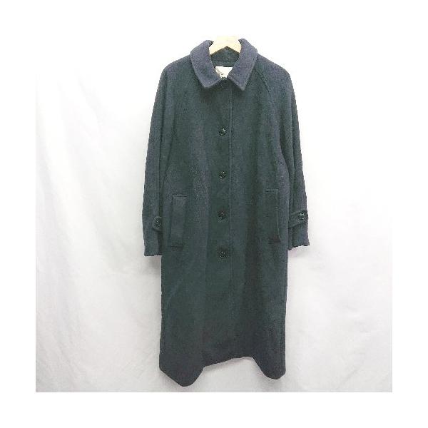 ■ ⊇ FREAK'S STORE 長袖 ステンカラーコート サイズF ネイビー レディース E