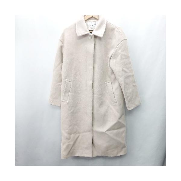 ◇ ⊇ NATURAL BEAUTY BASIC ナチュラルビューティーベーシック 長袖 ステンカラーコート サイズM アイボリー レディース E