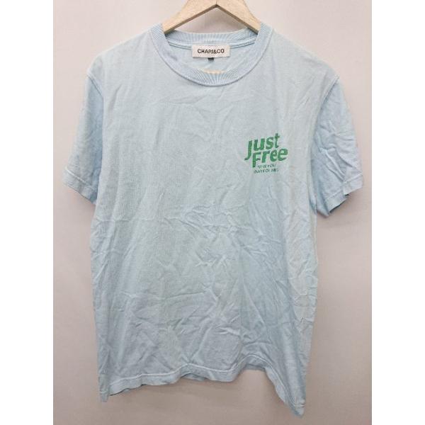 ◇ ⊂ CHARI&amp;CO チャリアンドコー 21SS　ロゴ　バックプリント 半袖 Tシャツ　カットソー サイズS ライトブルー メンズ P