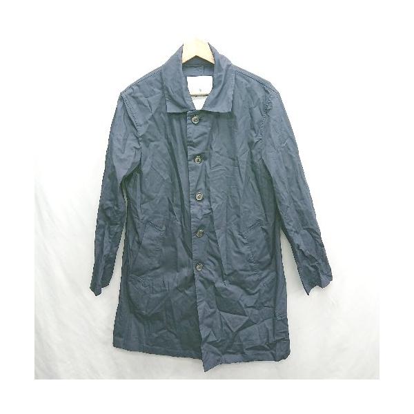 ◇ ⊇ URBAN RESEARCH ROSSO 撥水加工 長袖 ステンカラーコート サイズM ネイビー レディース E