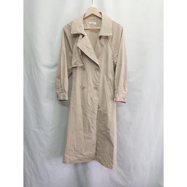 ◇ ⊂ natural couture ナチュラルクチュール 腰紐 春物 長袖 ステンカラーコート サイズF ベージュ系 レディース E
