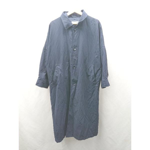 ◇ ⊇ MOUSSY マウジー シンプル 長袖 ステンカラーコート サイズ1 ネイビー系 レディース E
