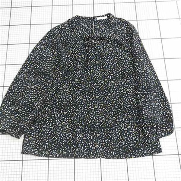 ◇ ⊇ ドレステリア DRESSTERIOR ドット柄長袖ブラウス ブラック系 M