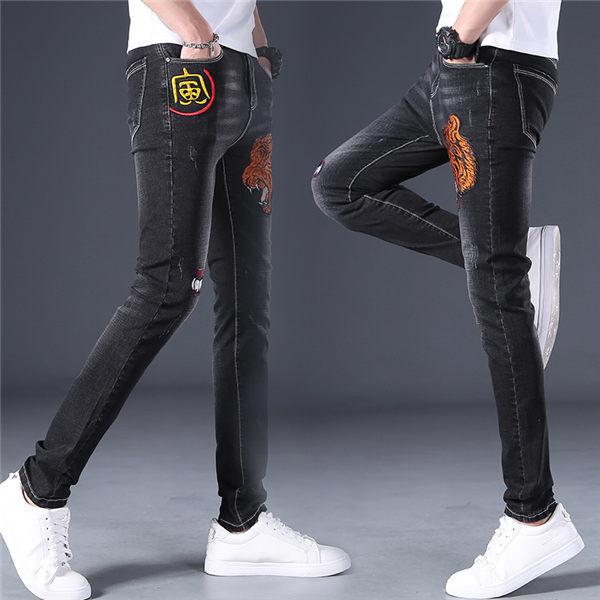 デニムパンツ メンズ 刺繍ジーンズ ジーンズ 黒デニムパンツ スリムデニム 刺繍 虎 スウェット デニム イージーパンツ 黒パン おしゃれ お兄系 送料無料 Couwuyi0038 服屋123 通販 Yahoo ショッピング