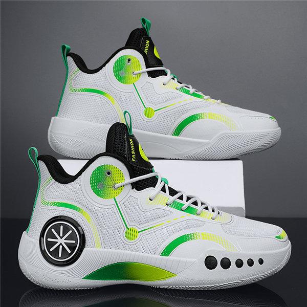 バスケットボールシューズ メンズ パンチング加工 配色切替え アクア