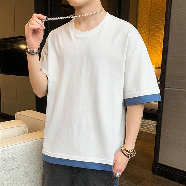 Tシャツ メンズ 半袖tシャツ T Shirt ワークtシャツ 重ね風 重ね着 Tシャツ 白tシャツ ティーシャツ Tシャツ 薄手 ドライ 通気 夏服 サマー Fxdxnenk 服屋123 通販 Yahoo ショッピング