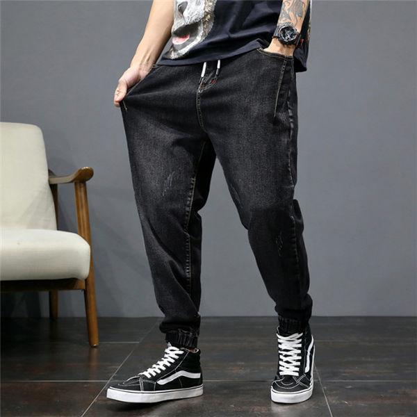 サルエルパンツ メンズ デニムパンツ リブパンツ 激伸び ストレッチパンツ イージーパンツ デニム 太め ゆったり 秋冬 送料無料 Henlunku0050 服屋123 通販 Yahoo ショッピング
