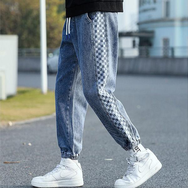 サルエルパンツ メンズ デニムジーンズ 大きいサイズ8xl テーパードパンツ 配色切替え 体型カバー ゆったり カコイイ お兄系 春夏 送料無料 Henlunku5210 服屋123 通販 Yahoo ショッピング