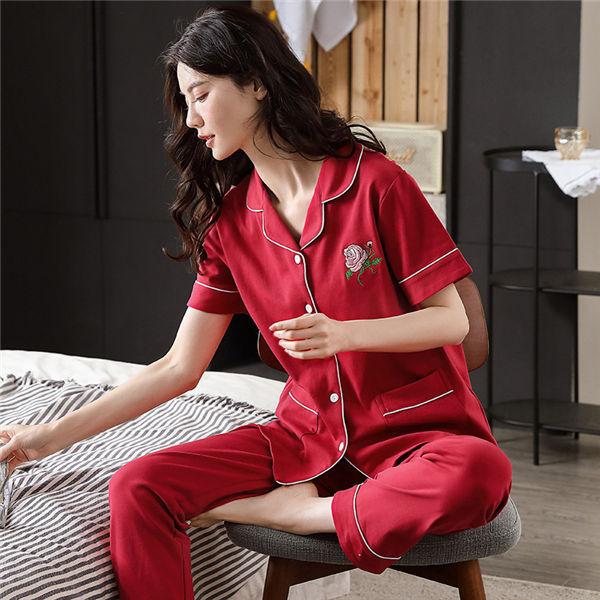 パジャマ レディース 半袖 夏 ルームウェア パジャマ 上下セット ナイトウェア ズボン コットン 寝巻き 寝間着 部屋着 春夏 おしゃれ 送料無料 Hjshuiyi0007 服屋123 通販 Yahoo ショッピング