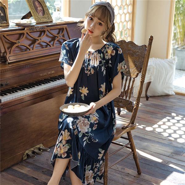 ワンピースパジャマ ルームウェア レディース 半袖 柄付き 涼しい 部屋着 ホテル 春夏用 可愛い パジャマ 送料無料 Hjshuiyi074 服屋123 通販 Yahoo ショッピング
