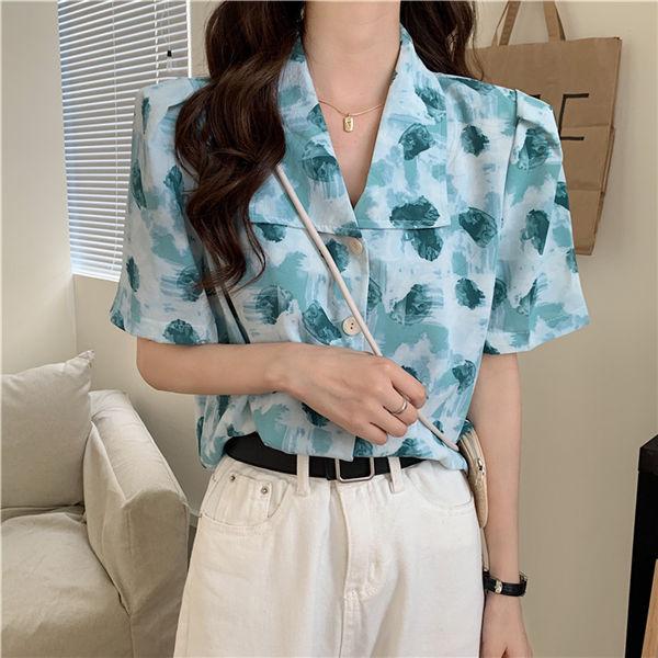 ブラウス レディース 柄付き 夏 半袖 おしゃれ シャツ ファッション オフィス カジュアル 夏服 お洒落 大人 可愛い 50代 40代 30代 代 送料無料 Kbvksp 服屋123 通販 Yahoo ショッピング