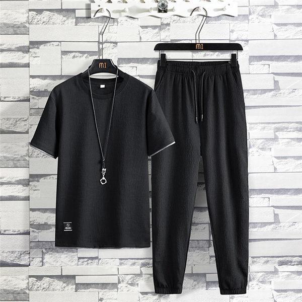 ジャージ メンズ スウェット上下セット 黒tシャツ 白tシャツ スポーツウェア セットアップ 接触冷感 オールインワン テーパードパンツ 上下 夏 送料無料 Nstzkgk0041 服屋123 通販 Yahoo ショッピング