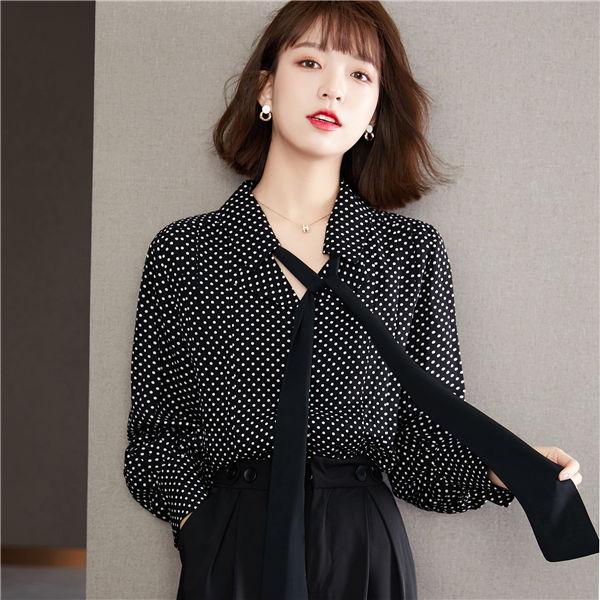 ブラウス レディース ブラウス長袖 シャツ ブラウス ドット柄 カジュアルシャツ 黒シャツ きれいめ お呼ばれ 同窓会 春秋 春夏 送料無料 Nvshicscs0003 服屋123 通販 Yahoo ショッピング