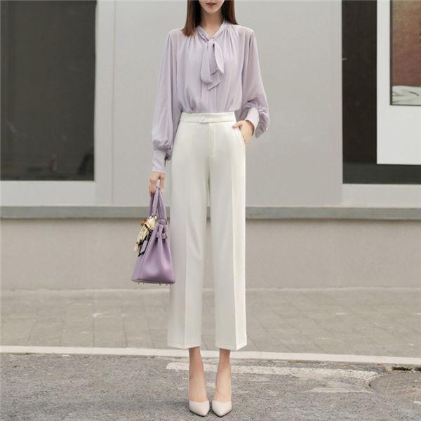 ガウチョパンツ レディース 九分丈パンツ スラックス スツパンツ 通勤  