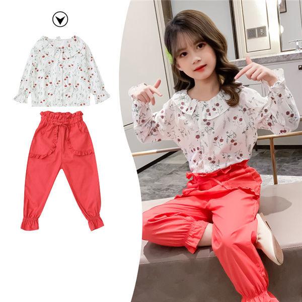 子供服 セットアップ 女の子 長袖 春秋 上下セット 花柄トップス ズボン キッズ服 普段着 可愛い 人気 旅行 海遊び 普段着 通園 女の子服 Ttkbmgp0005 服屋123 通販 Yahoo ショッピング