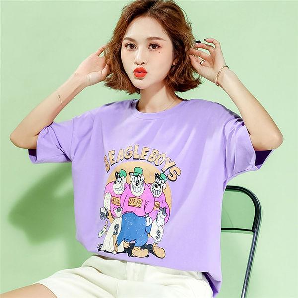 Tシャツ 半袖 レディース ティシャツ プリント 綿 大きいサイズ ゆったり トップス カジュアル 夏tシャツ 女性tシャツ オシャレ夏用 通勤 Xienvdun0025 服屋123 通販 Yahoo ショッピング