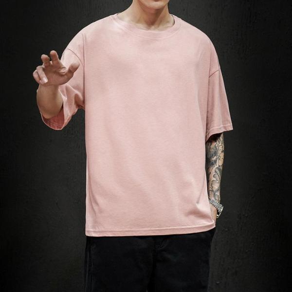 ティーシャツ メンズ tシャツ 七分袖tシャツ 5分袖 スポーツ 無地 夏服 イベント クルーネック ルームウェア 父の日