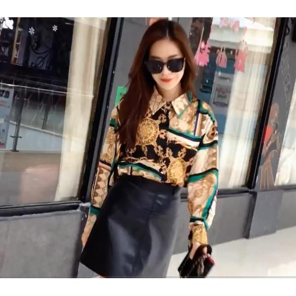 スカーフ柄シャツブラウス レトロモダン オフィススタイル デート デイリー 女子会 Buyee Buyee Jasa Perwakilan Pembelian Barang Online Di Jepang