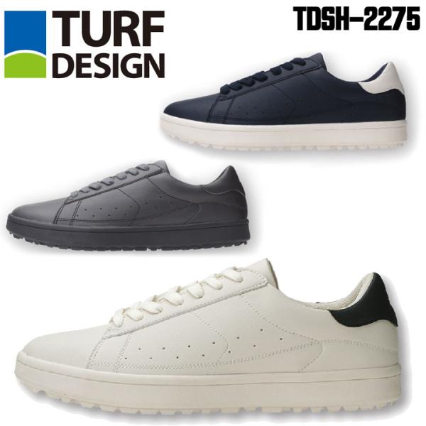 TURF DESIGN TDSH-2275【サイズ】24.5〜27.5cm【素材】底材/合成底、甲皮材/ 合成皮革ゴルフ場 外履き スパイクレスシューズ シンプル デザイン コーディネート 日常