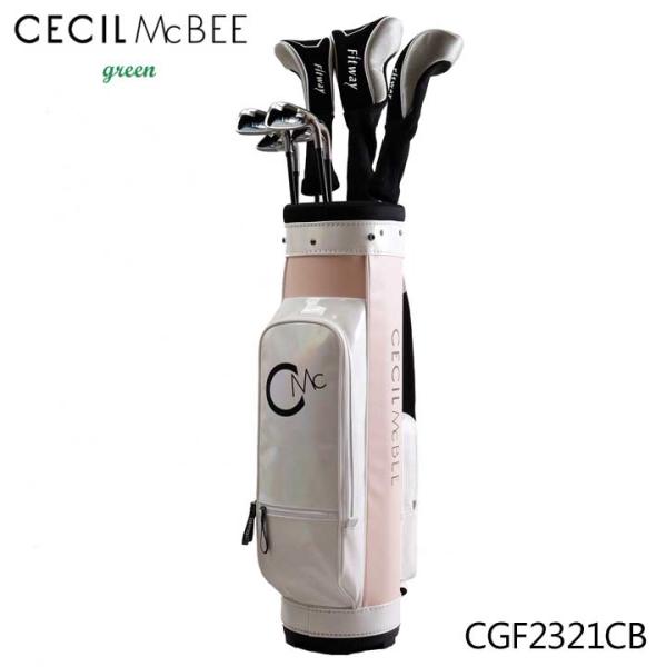 【レディース】セシルマクビーグリーン オーロラキャディバッグ CGF2321CB ホワイト カート型 CECIL McBEE green CECIL McBEE（セシルマクビー） 【レディース】セシルマクビーグリーン
