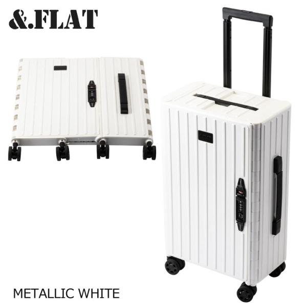 アンドフラット&FLATホワイトメタリック折り畳キャリーFL14-4-00001 ＆.FLAT 送料無料 正規品 スーツケース 機内持ち込み &FLAT