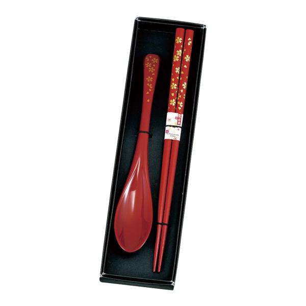 箸・スプーンセット 桜 B/赤 (16629) : 名入れ・販促屋ホワイト - 通販