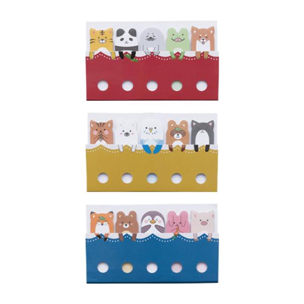 動物たちがとってもキュートな付箋セットカラフルでちょっとしたプレゼントに最適♪かわいい動物たちの付箋セットです。カバーに手をかけてひょっこり覗いている姿がキュートですね。勉強のノートや参考書、好きな本にもペタペタ貼ると、15匹の動物たちが楽...